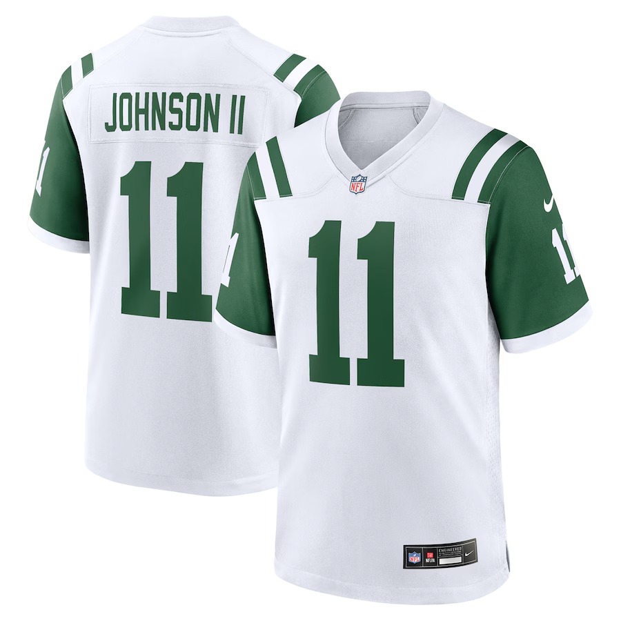 Men's New York Jets Jermaine Johnson II Nike White Classic Alternate Game Jersey - Jersey