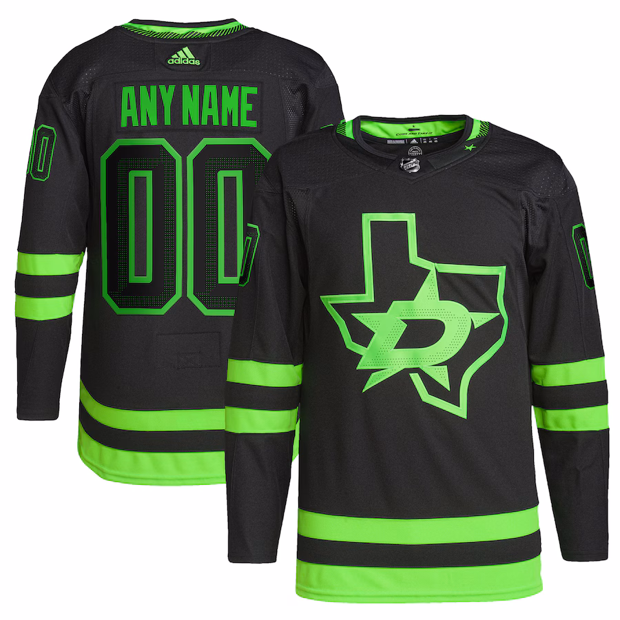 Men's Dallas Stars adidas Black Alternate Primegreen Authentic Custom Jersey - Jersey