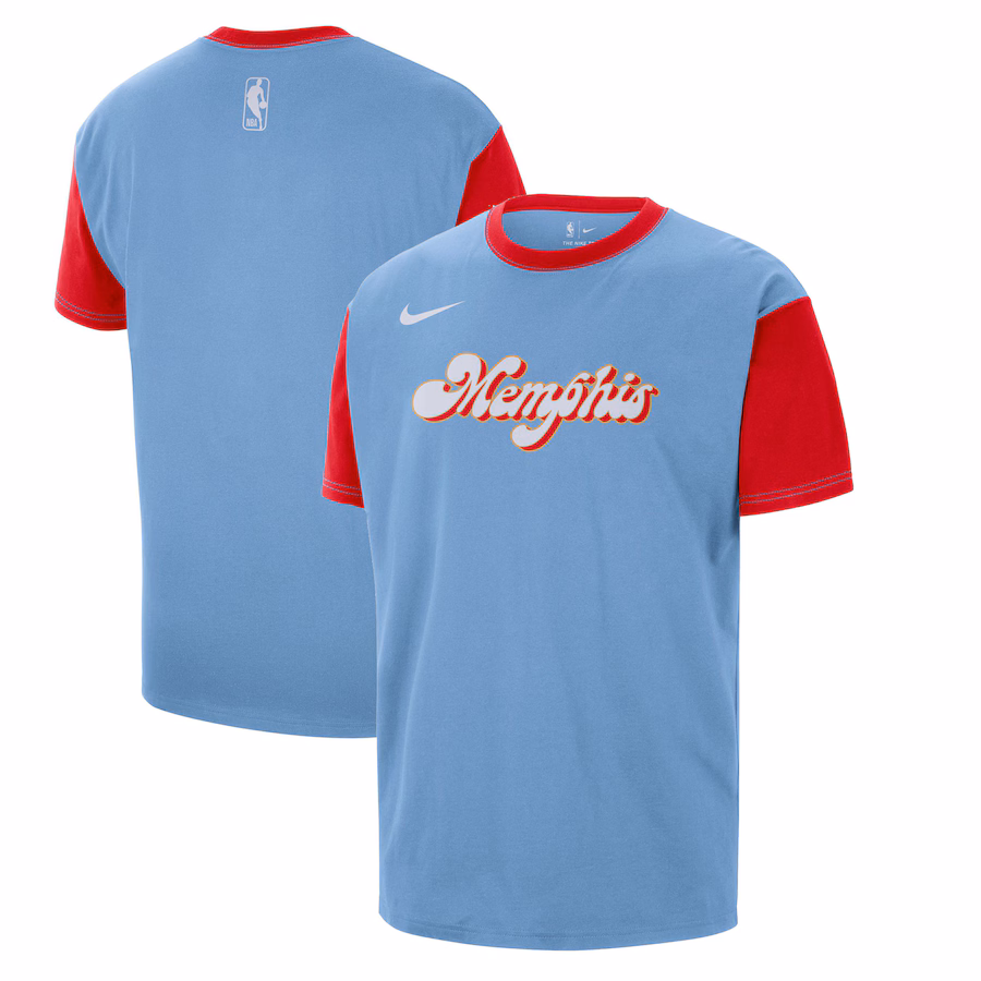 Men's Memphis Grizzlies Nike Light Blue 2024/25 City Edition Courtside Color Block T-Shirt - Jersey