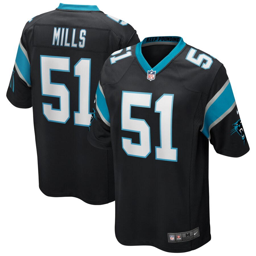 Men's Carolina Panthers Sam Mills Nike Black Game Retired Player Jersey - Jersey