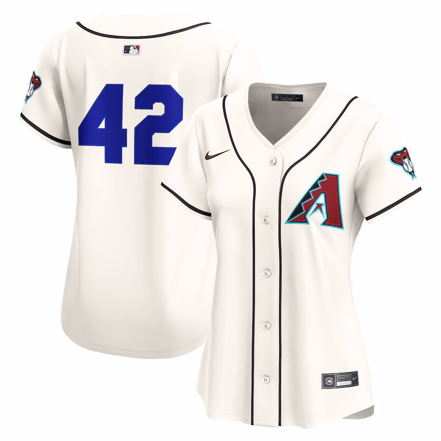 Women's Arizona Diamondbacks Nike Cream Home 2025 Jackie Robinson Day Limited Jersey - Jersey