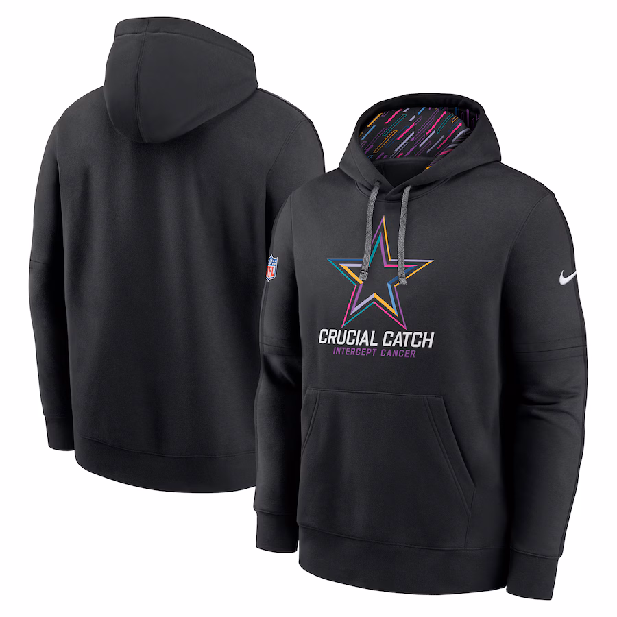 Men's Dallas Cowboys Nike Black 2024 NFL Crucial Catch Club Pullover Hoodie - Jersey