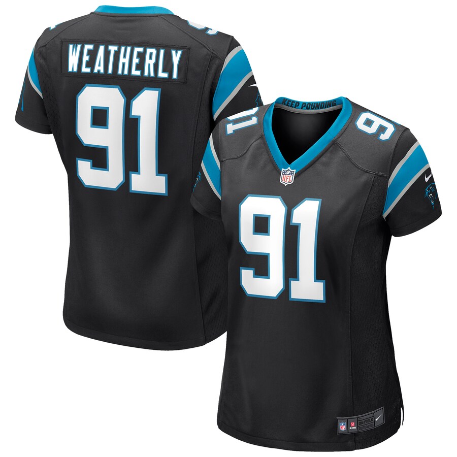 Women's Carolina Panthers Stephen Weatherly Nike Black Game Jersey - Jersey