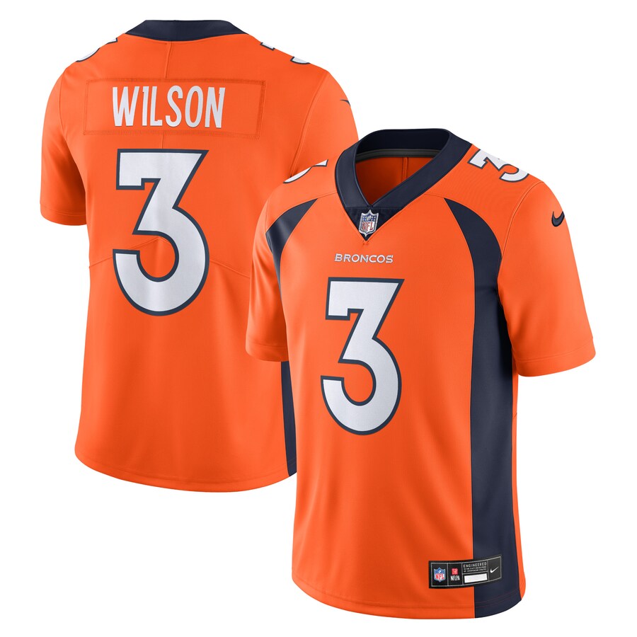 Men's Denver Broncos Russell Wilson Nike Orange  Vapor Untouchable Limited Jersey - Jersey