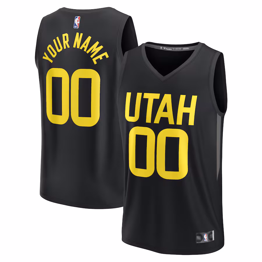 Youth Utah Jazz  Fanatics Black Fast Break Replica Custom Jersey - Statement Edition - Jersey