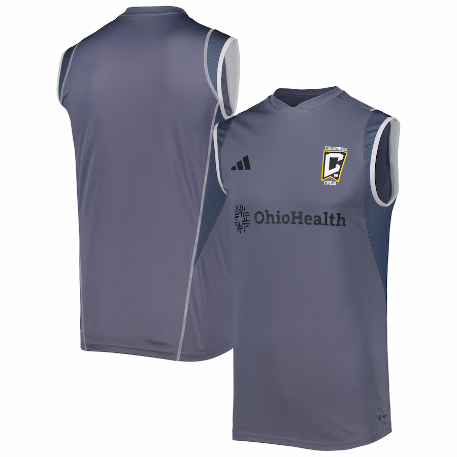 Men's Columbus Crew adidas Gray 2023 On-Field Sleeveless Training Jersey - Jersey