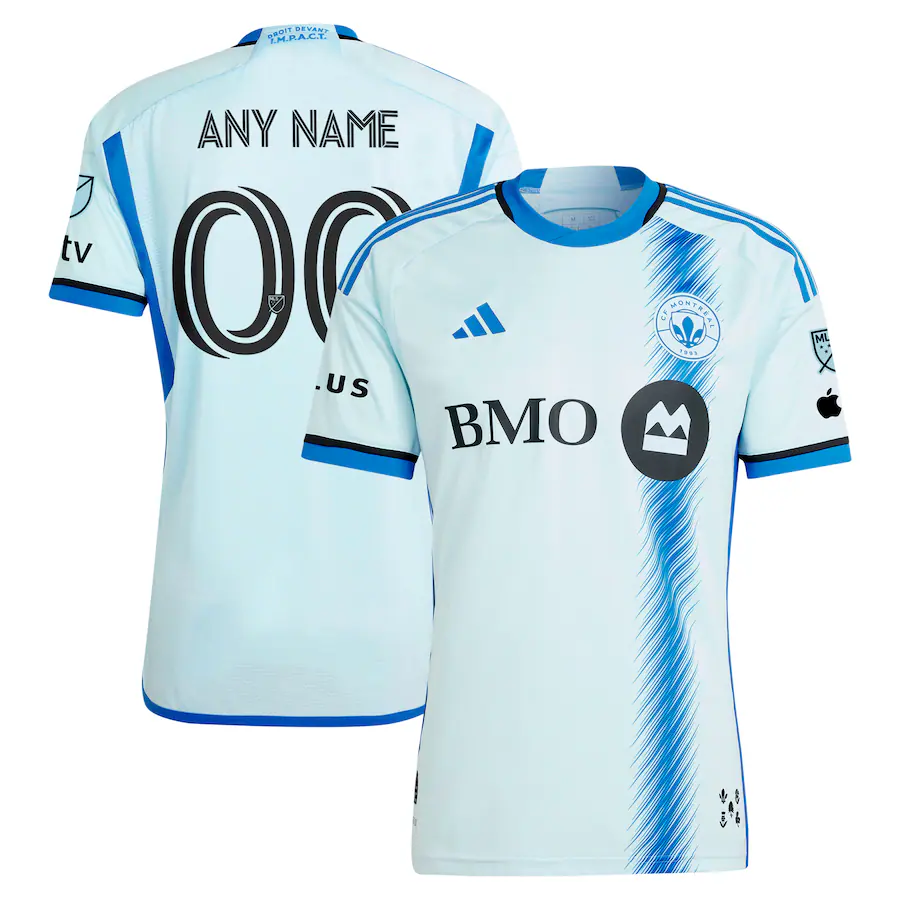 Men's CF Montreal  adidas Light Blue 2024 La Main Authentic Custom Jersey - Jersey