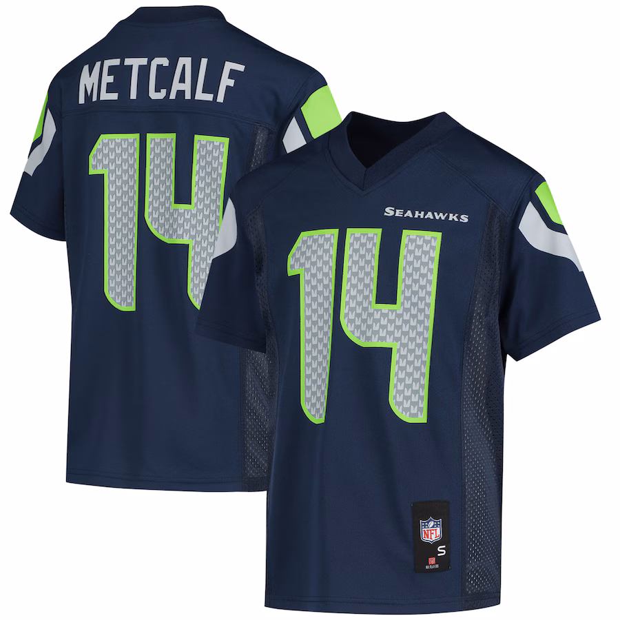 Youth Seattle Seahawks DK Metcalf Navy Replica Player Jersey - Jersey