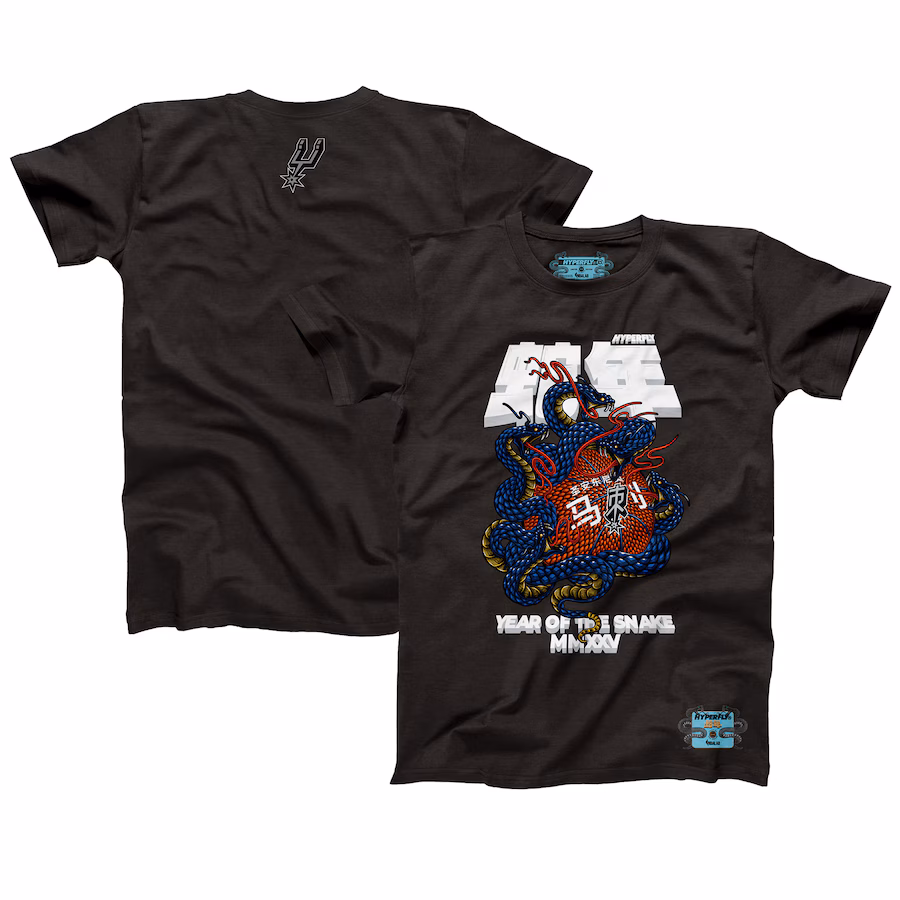 Unisex San Antonio Spurs NBALab x Hyperfly Heather Black Year of the Snake Lunar New Year Collection T-Shirt - Jersey