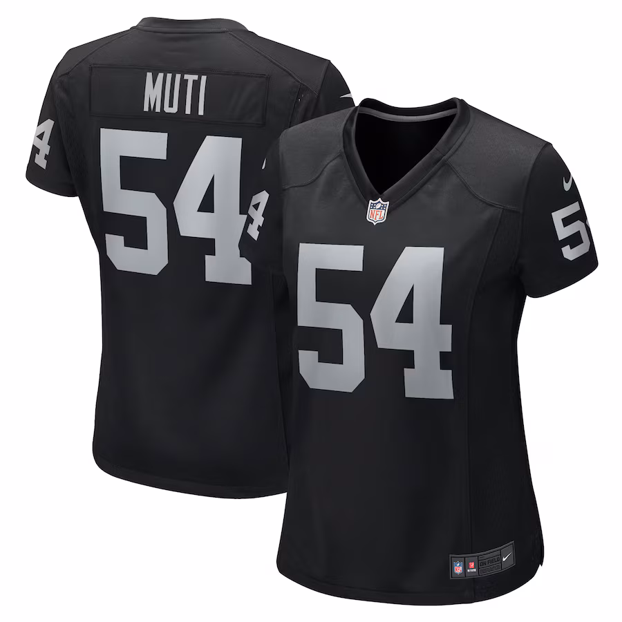 Women's Las Vegas Raiders Netane Muti Nike  Black Team Game Jersey - Jersey