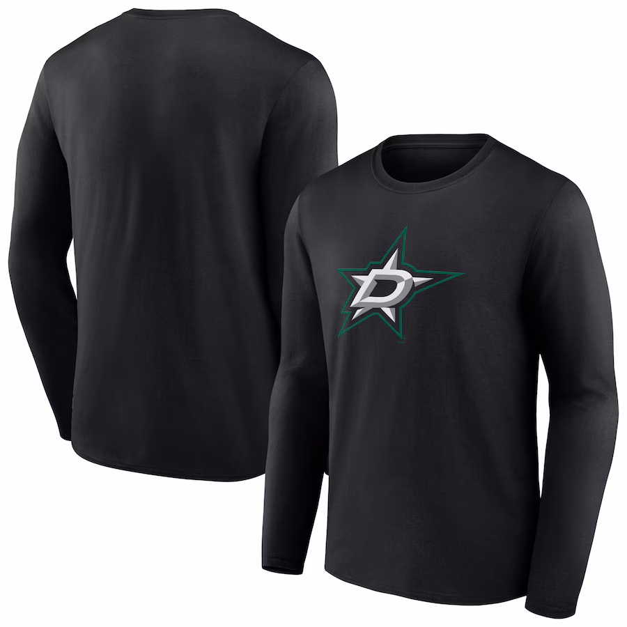 Men's Dallas Stars Black Primary Logo Team Long Sleeve T-Shirt - Jersey