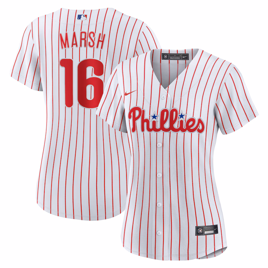 Women's Philadelphia Phillies Brandon Marsh Nike White Home Replica Jersey - Jersey