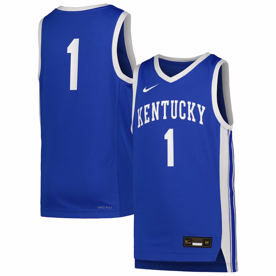 #1 Kentucky Wildcats Nike Youth Icon Replica Basketball Jersey - Royal - Jersey