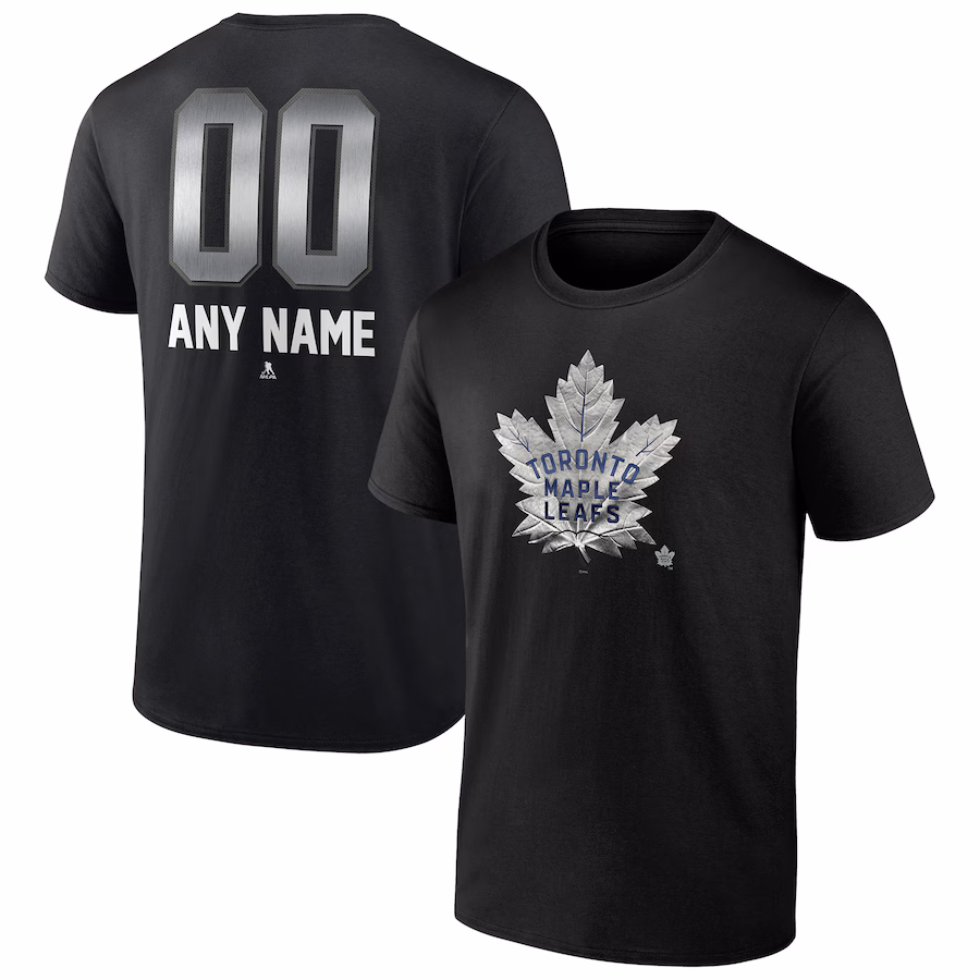 Men's Toronto Maple Leafs Black Personalized Midnight Mascot Logo T-Shirt - Jersey