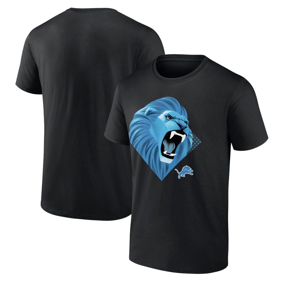 Men's Detroit Lions  Black 2024 NFL Draft Illustrated T-Shirt - Jersey