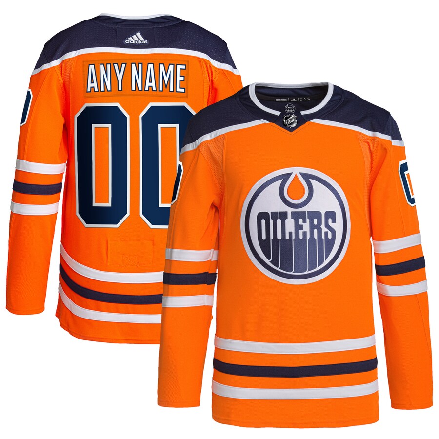 Men's Edmonton Oilers adidas Orange Home Authentic Pro Custom Jersey - Jersey