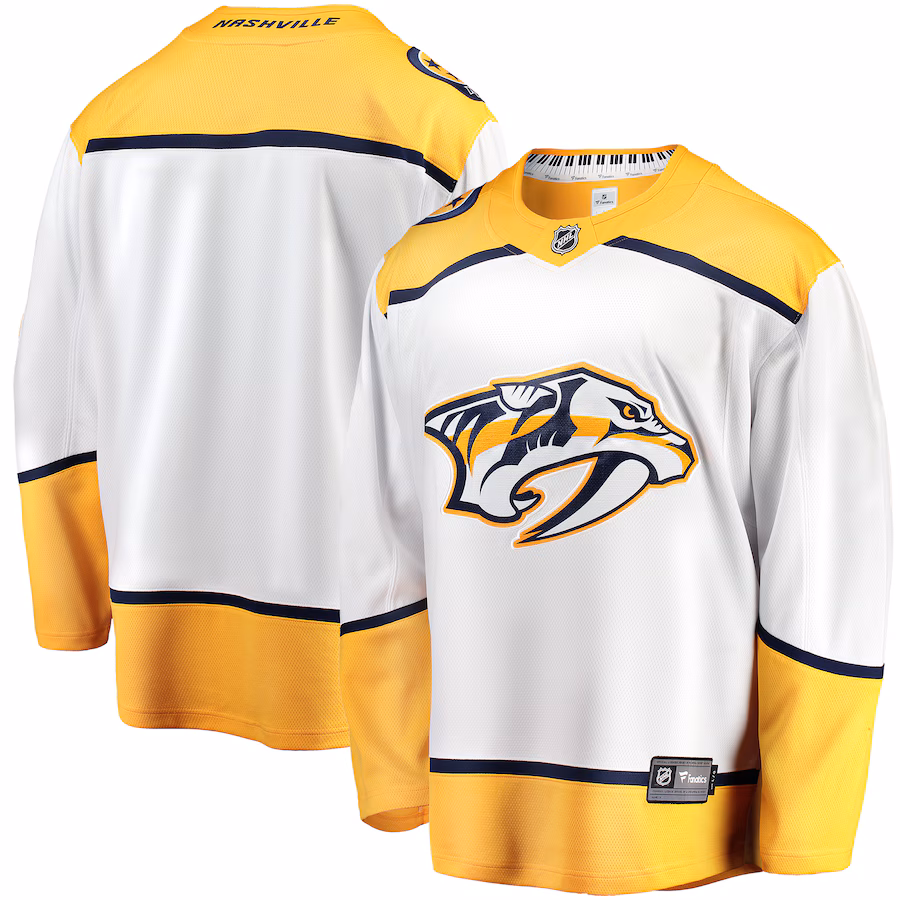 Men's Nashville Predators Fanatics White Breakaway Away Jersey - Jersey