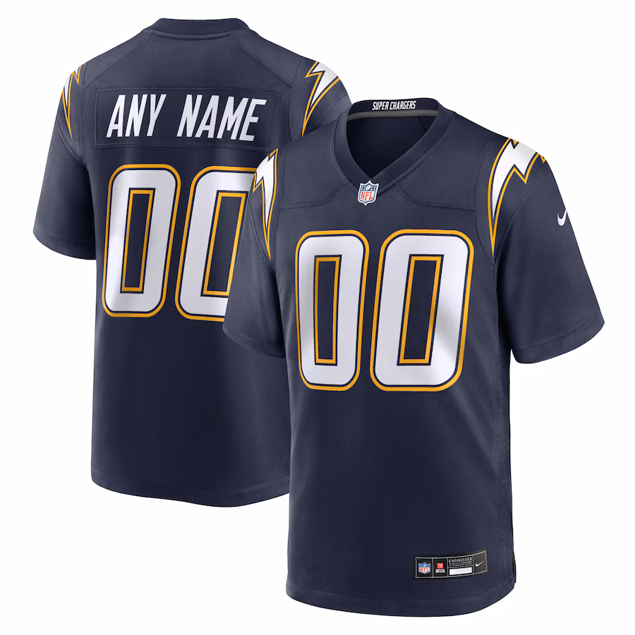 Men's Los Angeles Chargers Nike Navy Alternate Super Chargers Game Custom Jersey - Jersey