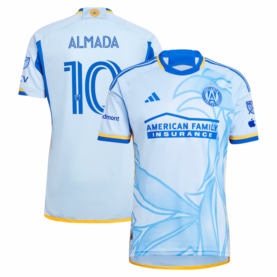 Men's Atlanta United FC Thiago Almada adidas Light Blue 2024 The Resurgens Kit Authentic Player Jersey - Jersey