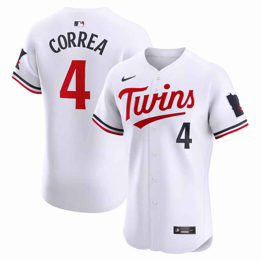 Men's Minnesota Twins Carlos Correa Nike White Home Elite Jersey - Jersey