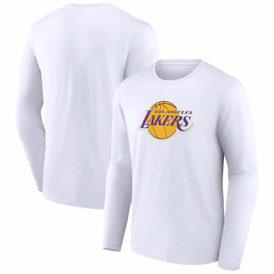 Men's Los Angeles Lakers White Alternate Logo Long Sleeve T-Shirt - Jersey