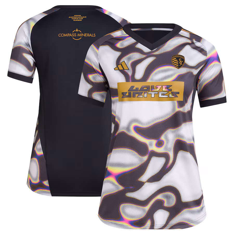 Women's Sporting Kansas City adidas Black 2024 Pride Pre-Match Top - Jersey