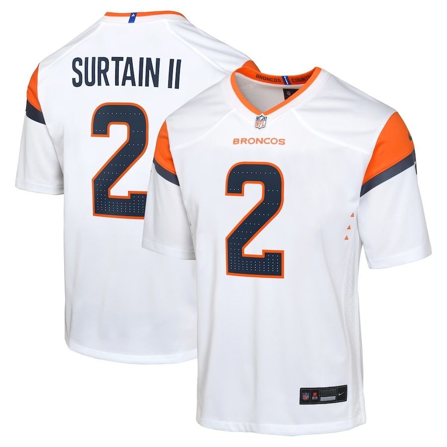 Youth Denver Broncos Patrick Surtain II Nike White Game Jersey - Jersey