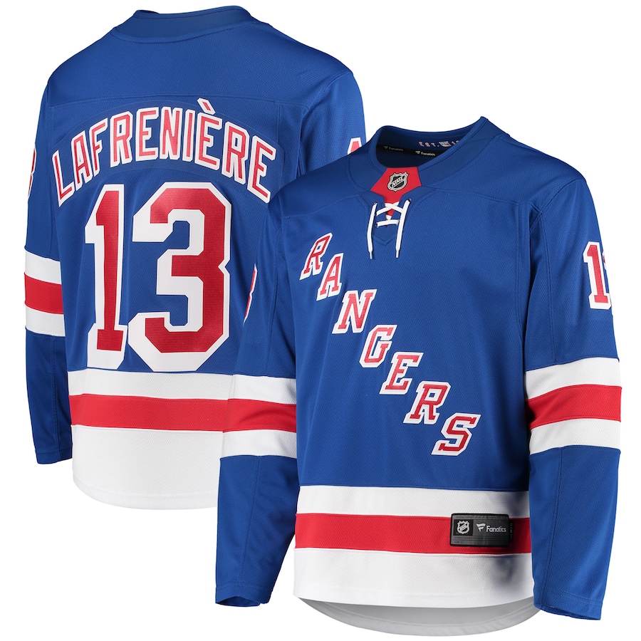 Men's New York Rangers Alexis Lafrenière Fanatics Blue Premier Breakaway Player Jersey - Jersey