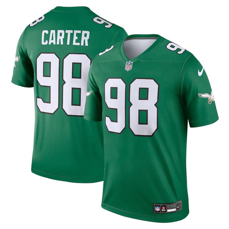 Men's Philadelphia Eagles Jalen Carter Nike Kelly Green Alternate Legend Jersey - Jersey