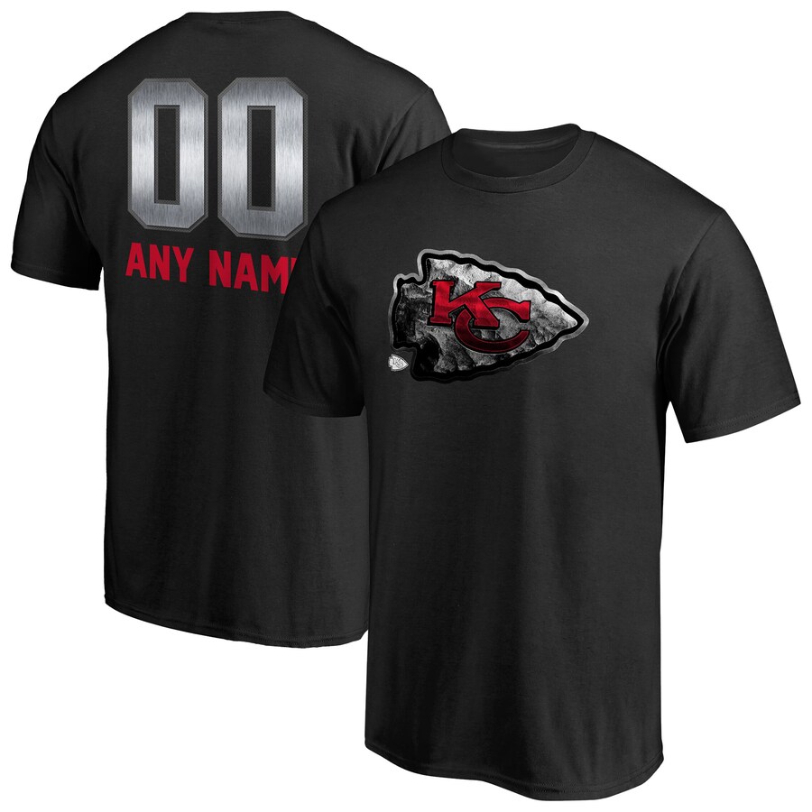 Men's Kansas City Chiefs Black Personalized Midnight Mascot T-Shirt - Jersey