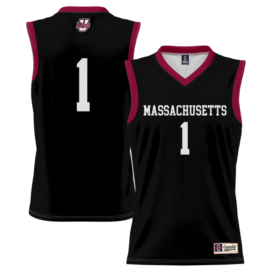 #1 UMass Minutemen GameDay Greats Youth Lightweight Basketball Jersey - Black - Jersey