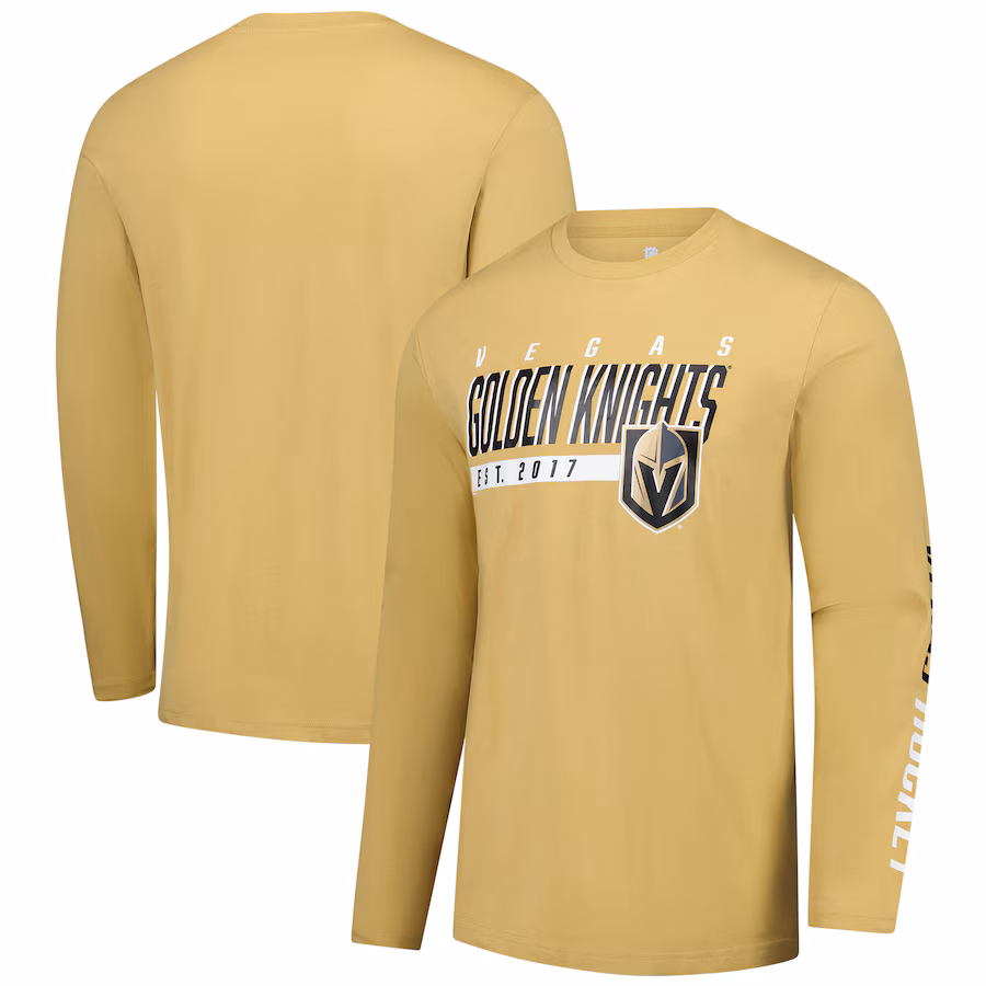 Men's Vegas Golden Knights Fanatics Gold Long Sleeve T-Shirt - Jersey