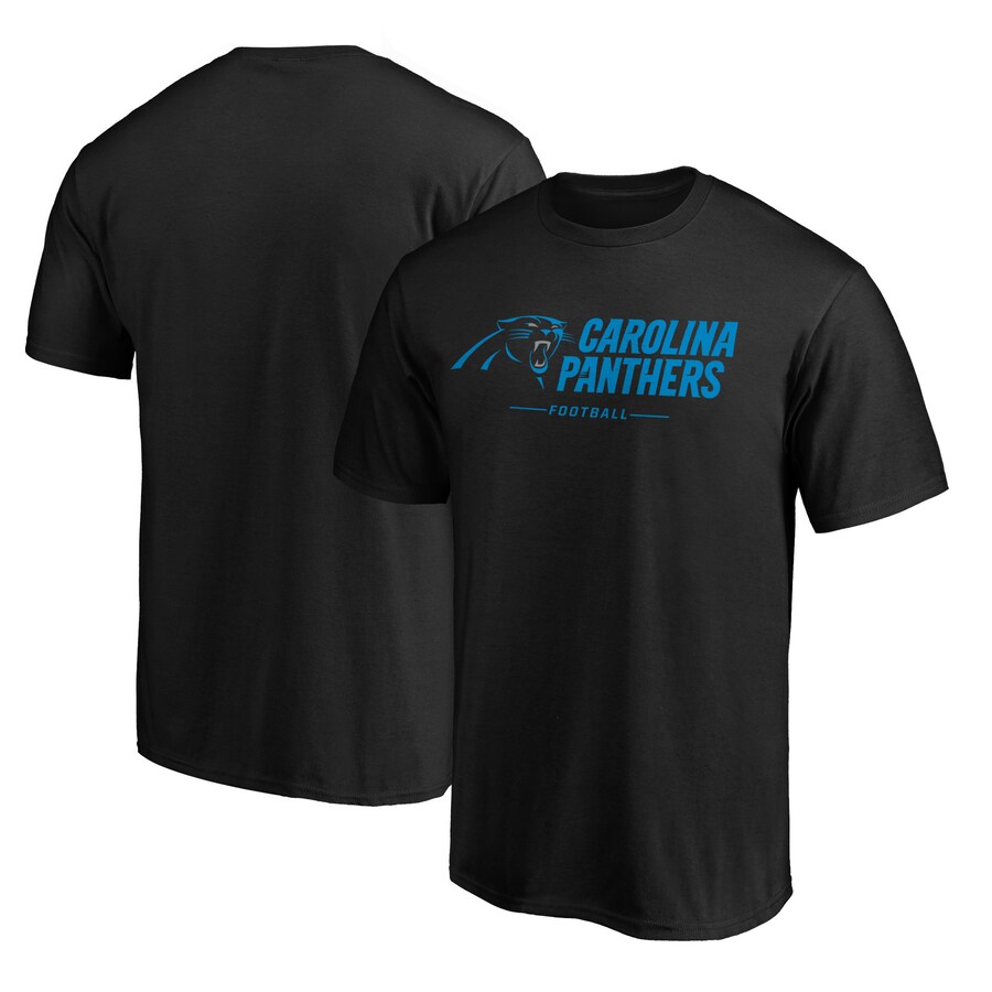 Men's Carolina Panthers  Black Team Lockup T-Shirt - Jersey