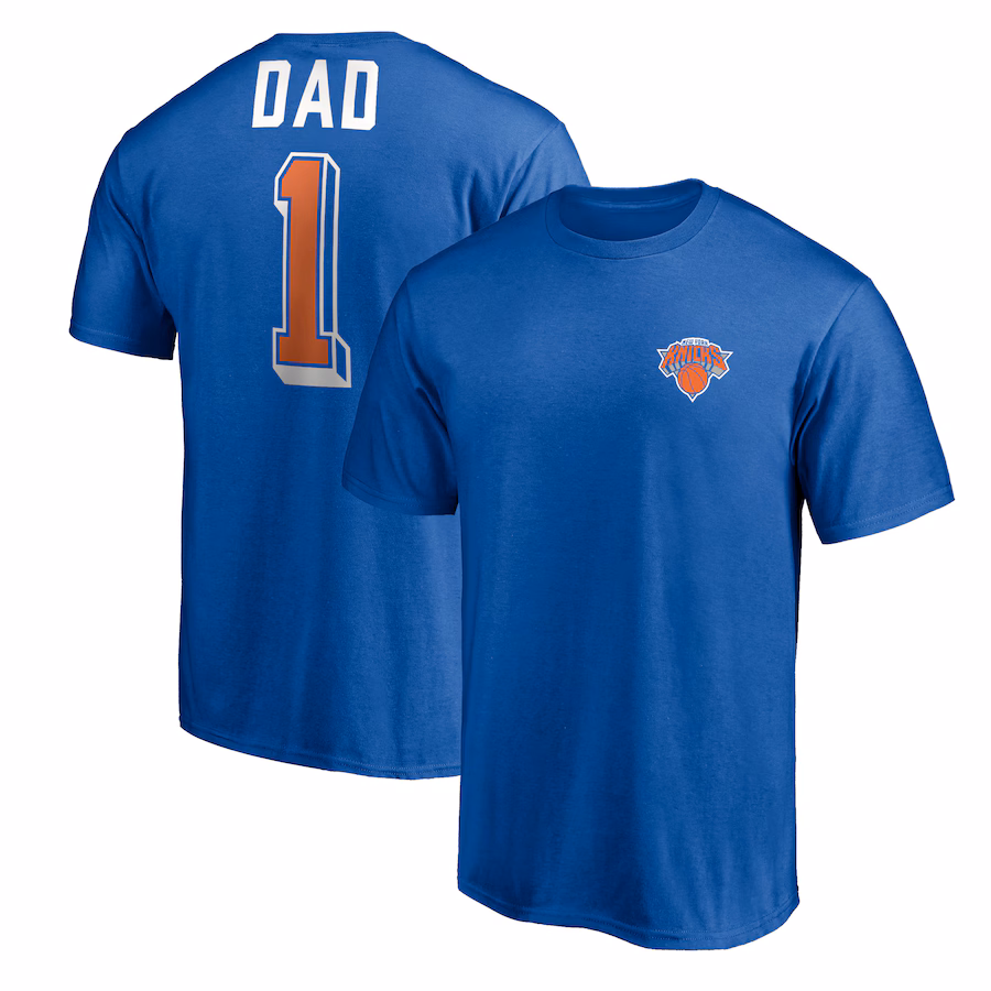Men's New York Knicks Royal Number One Dad T-Shirt - Jersey