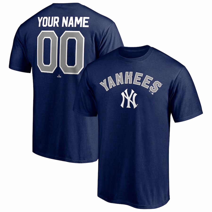 Men's New York Yankees Navy Personalized Team Winning Streak Name & Number T-Shirt - Jersey