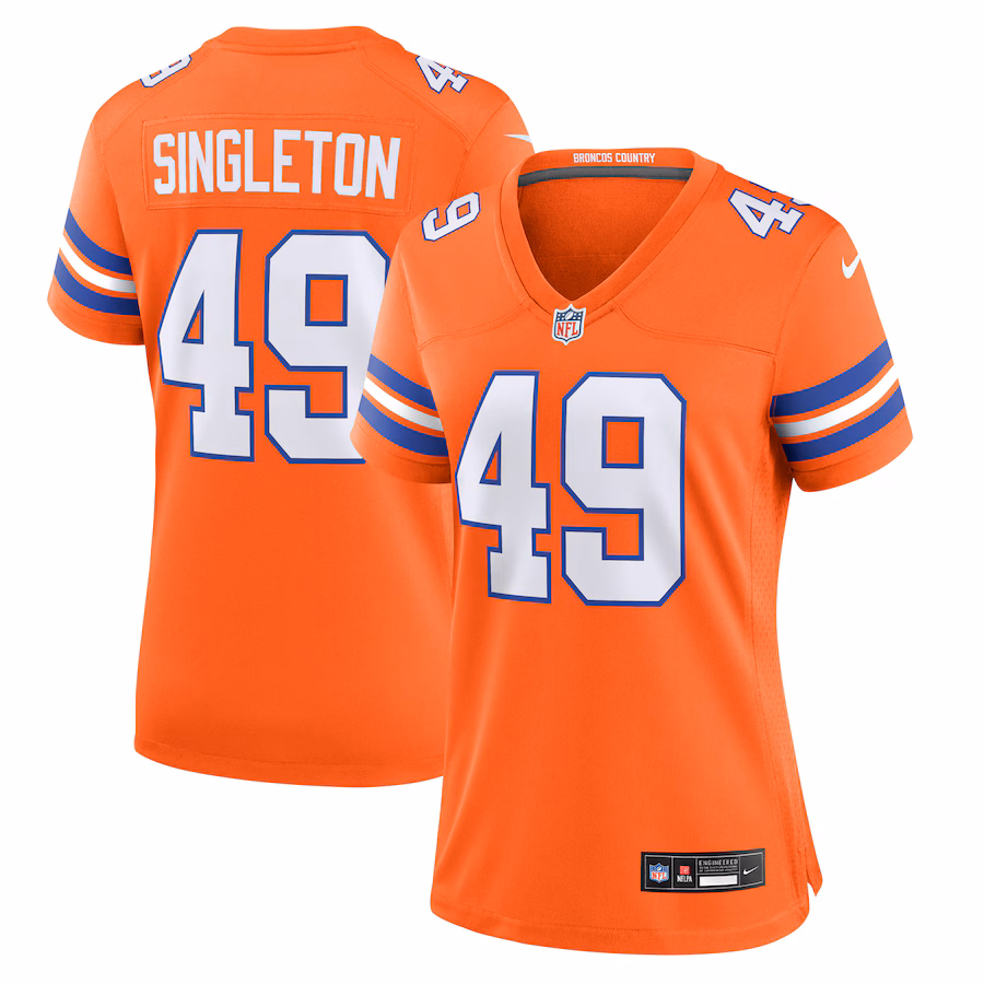 Women's Denver Broncos Alex Singleton Nike Orange Alternate Game Jersey - Jersey