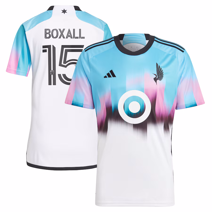 Men's Minnesota United FC Michael Boxall adidas White 2023 The Northern Lights Kit Replica Jersey - Jersey
