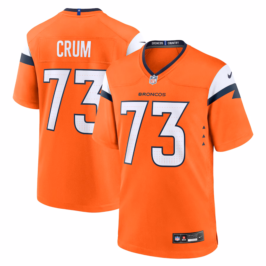 Men's Denver Broncos Frank Crum Nike Orange Team Game Jersey - Jersey