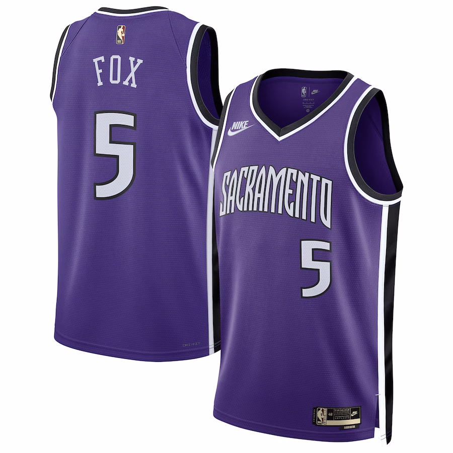 Unisex Sacramento Kings De'Aaron Fox Nike Purple 2024/25 Swingman Jersey - Classic Edition - Jersey