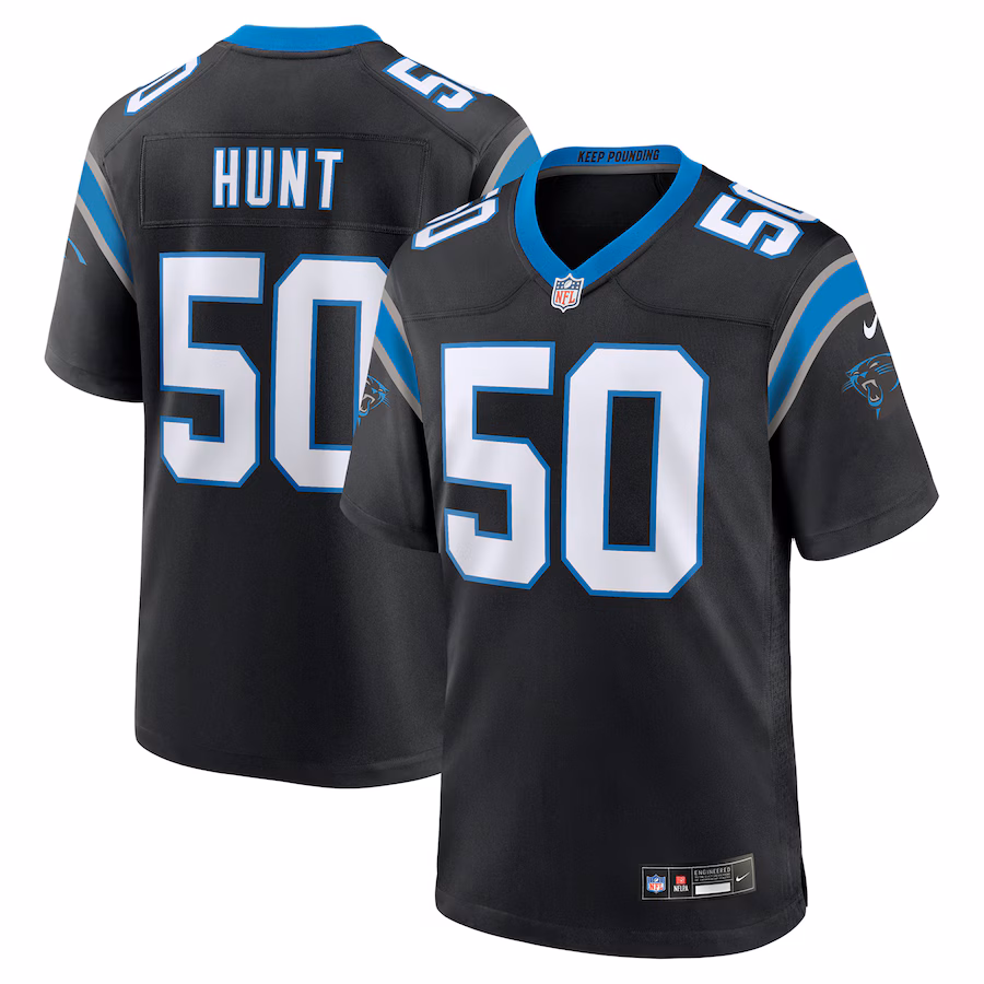 Men's Carolina Panthers Robert Hunt Nike Black Game Jersey - Jersey