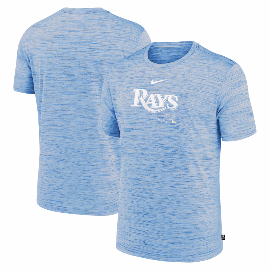 Men's Tampa Bay Rays Nike Light Blue Authentic Collection Velocity Performance Practice T-Shirt - Jersey