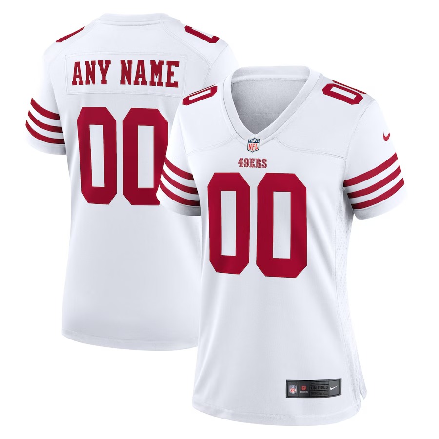 Women's San Francisco 49ers Nike White Game Custom Jersey - Jersey