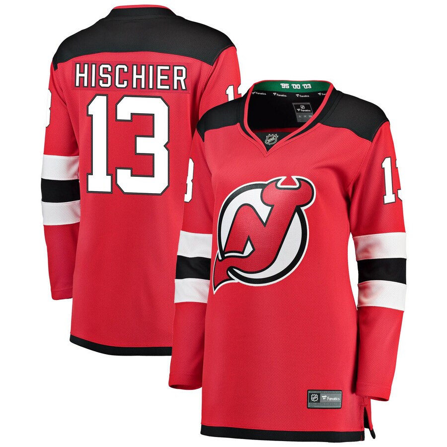 Women's New Jersey Devils Nico Hischier Fanatics Branded Red Breakaway Home Player Jersey - Jersey