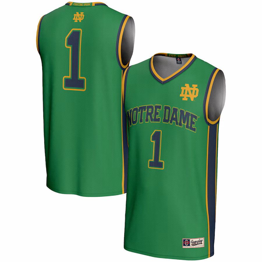Youth GameDay Greats #1 Green Notre Dame Fighting Irish Lightweight Basketball Jersey - Jersey