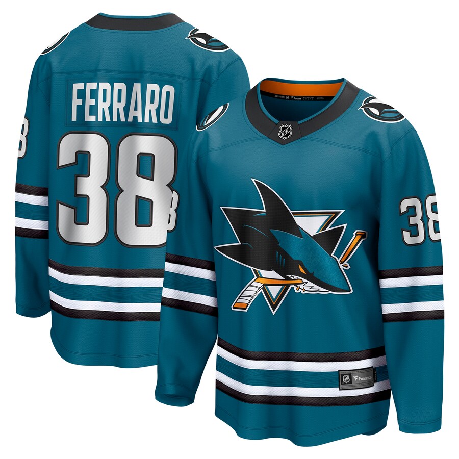 Men's San Jose Sharks Mario Ferraro Fanatics Branded Teal Home Breakaway Player Jersey - Jersey