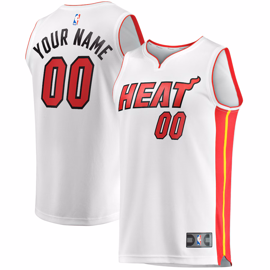 Youth Miami Heat Fanatics White Fast Break Custom Replica Jersey - Association Edition - Jersey