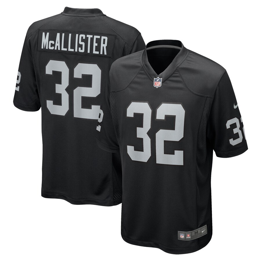 Men's Las Vegas Raiders Tyreik McAllister Nike Black Team Game Jersey - Jersey