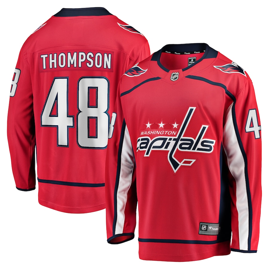 Men's Washington Capitals Logan Thompson Fanatics Red Home Premier Breakaway Player Jersey - Jersey