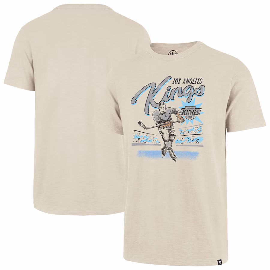 Men's Los Angeles Kings '47 Natural Hockey Player Golden Age Scrum T-Shirt - Jersey