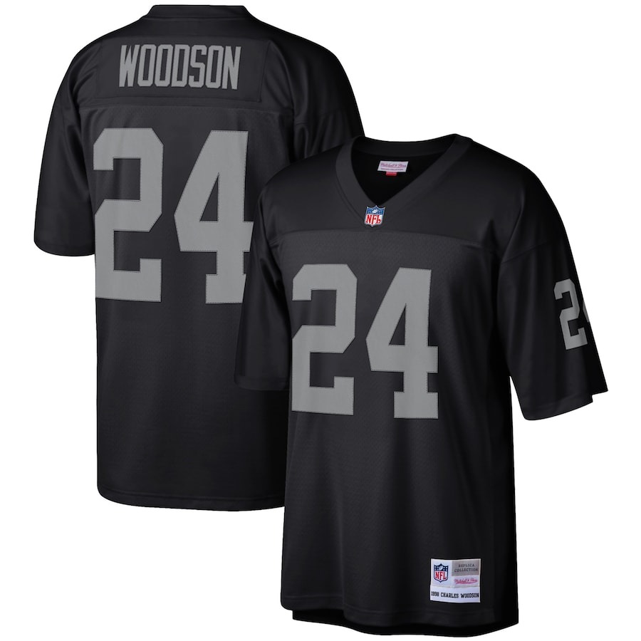 Men's Las Vegas Raiders Charles Woodson Mitchell & Ness Black Legacy Replica Jersey - Jersey